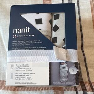 Nanit Breathing Wear swaddle and breathing band  new in box sz 0-3 months